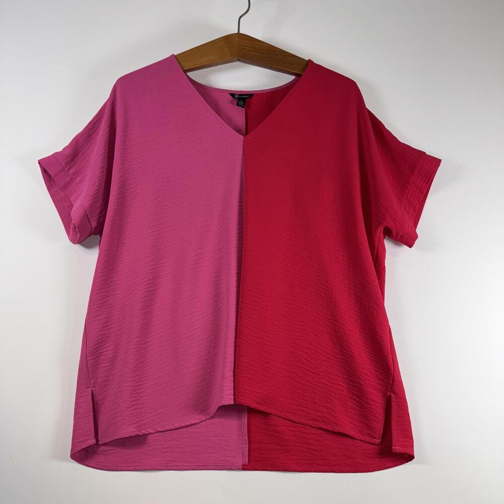 Versona Butter Knit Split Pink Top - Size Large